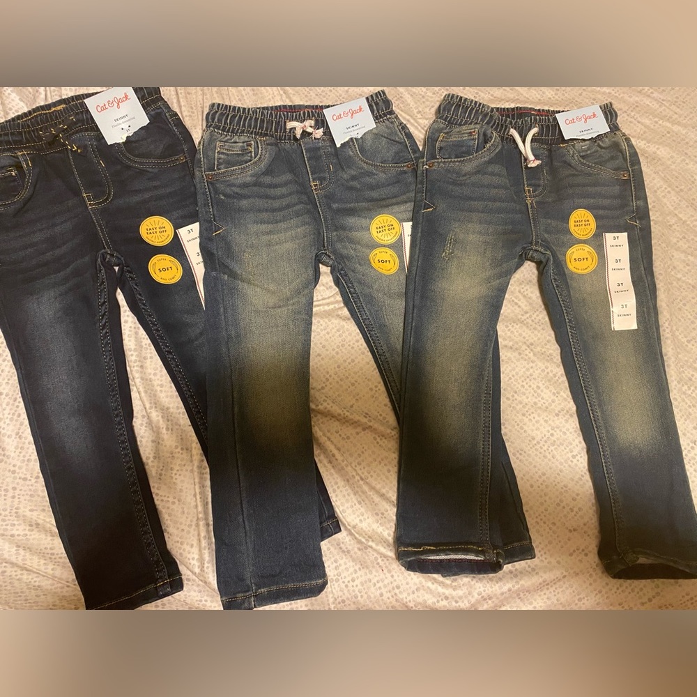 3 pairs of Cat & Jack Size 3T Boys Denim jeans NWT